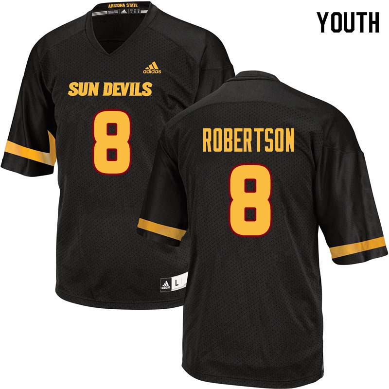 Youth #8 Merlin Robertson Arizona State Sun Devils College Football Jerseys Sale-Black